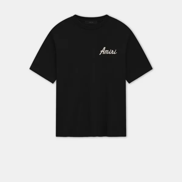 Amiri Script Logo Black T-Shirt - 1