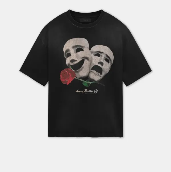 Amiri Theatre Mask Print Black T-Shirt - 1