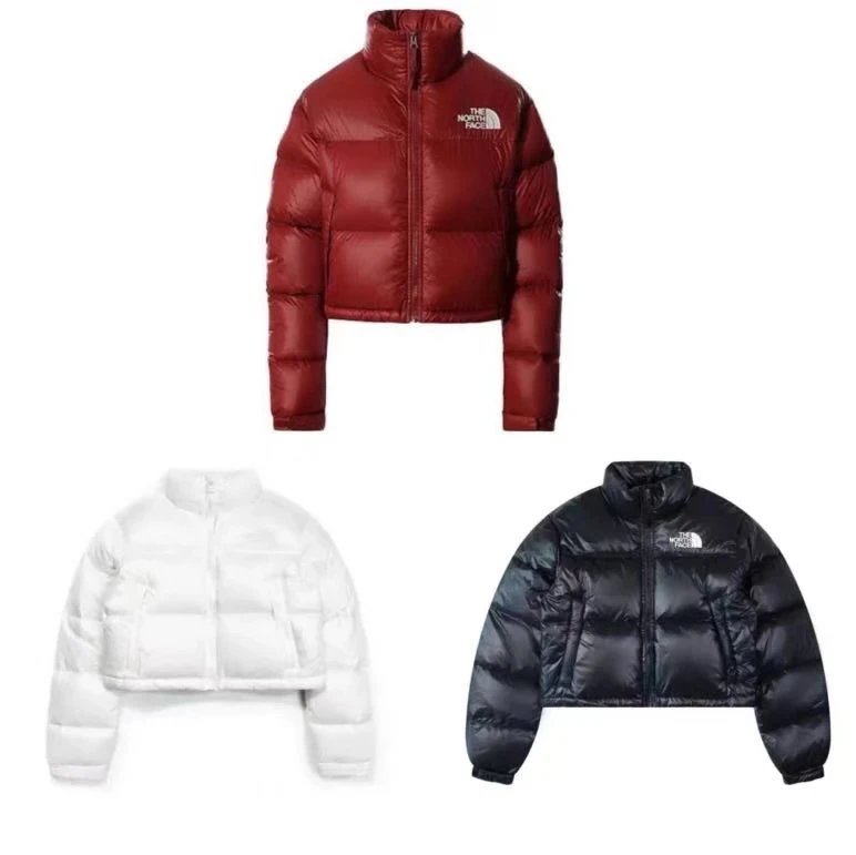 The North Face Nuptse Cropped Puffer Jacket Rust Metallic Down Jacket - 2