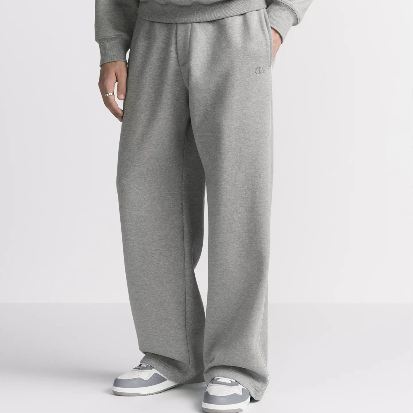 (restocking) SS25 Spring ready to wear collection/Bailong custom yarn/CD embroidery/floral gray edge collision pants and sweatpants