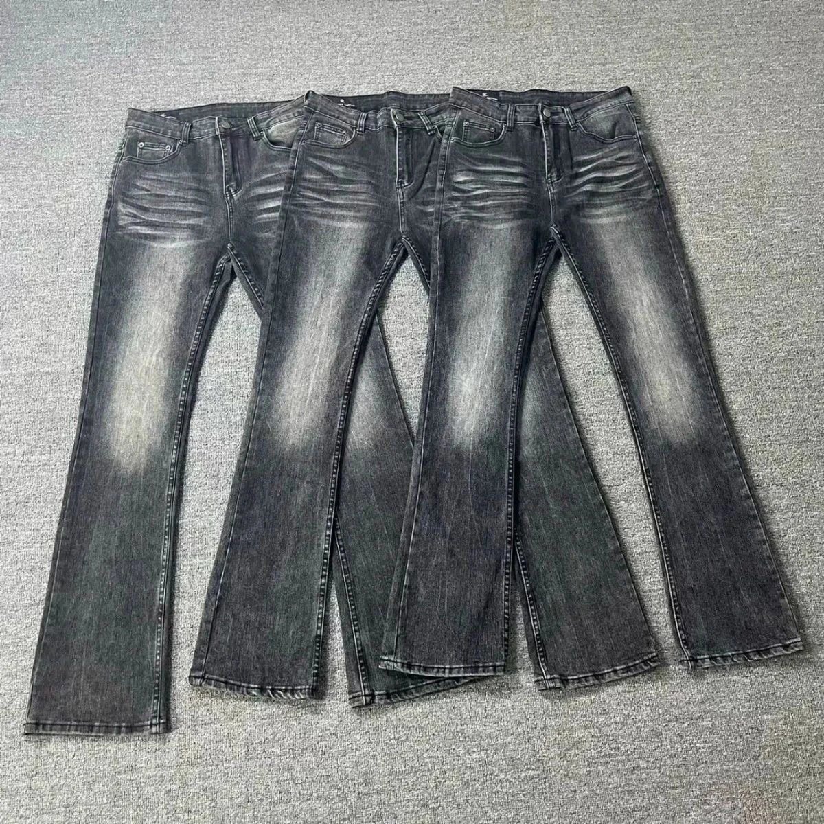 Flared Washed Black Jeans
