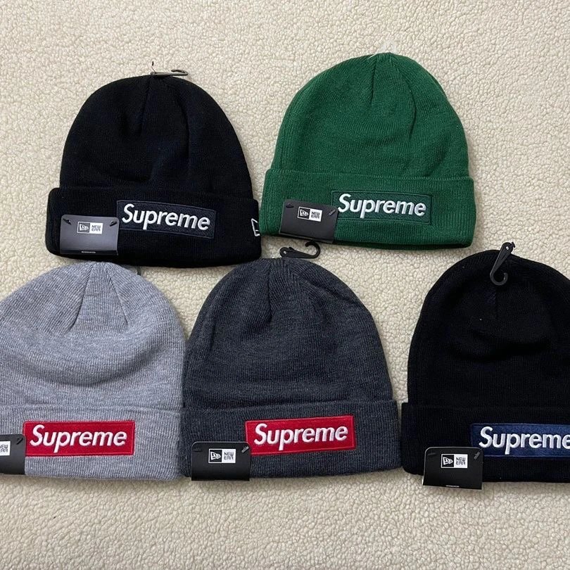 Supreme x New Era Box Logo Beanie Forest Green - 3