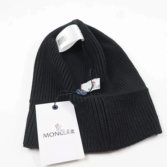 Moncler Hats Rib-Knit Logo Patch Beanie product detail image 8