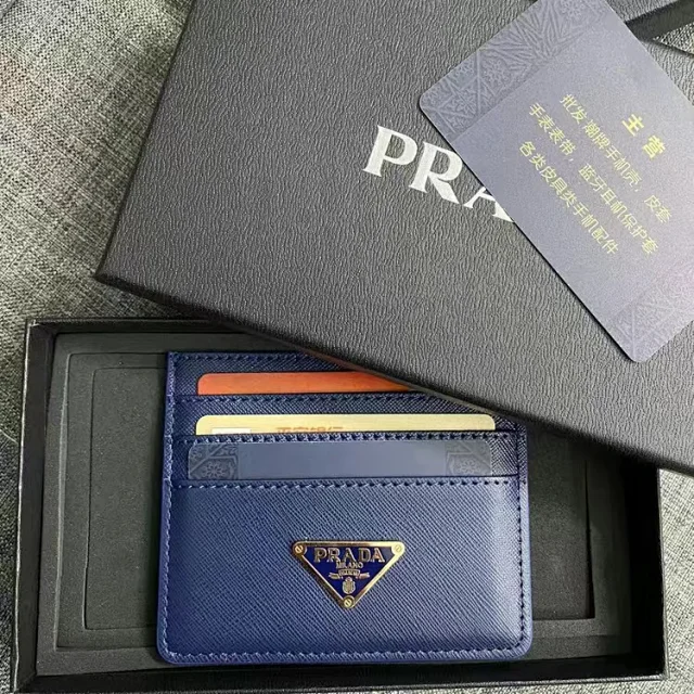 Prada Wallets & Card Holders Saffiano-textured holder with triangular logo plaque product detail image 11