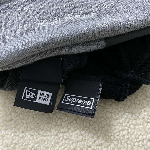 Supreme Hats Ribbed Knit Beanie with Embroidered Box Logo product detail image 9