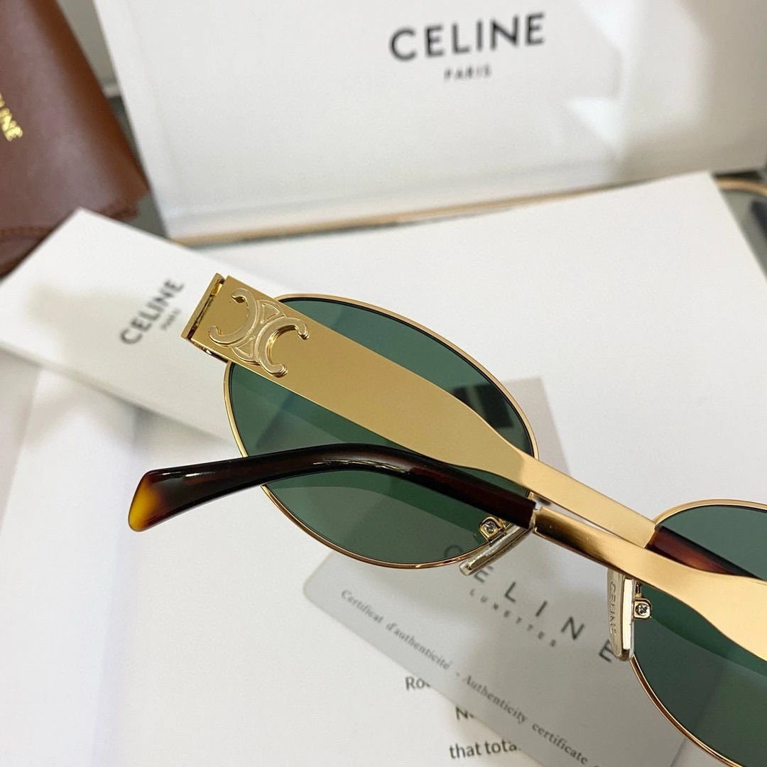 Celine Eyewear Oval Metal-Frame Sunglasses image 2