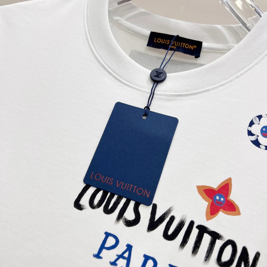 Louis Vuitton Multicolor Floral Embroidery T-Shirt White - 6