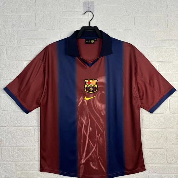 Nike FC Barcelona 2001-02 Home Jersey Burgundy and Navy Striped Polo product listing in Litbuy spreadsheet finds