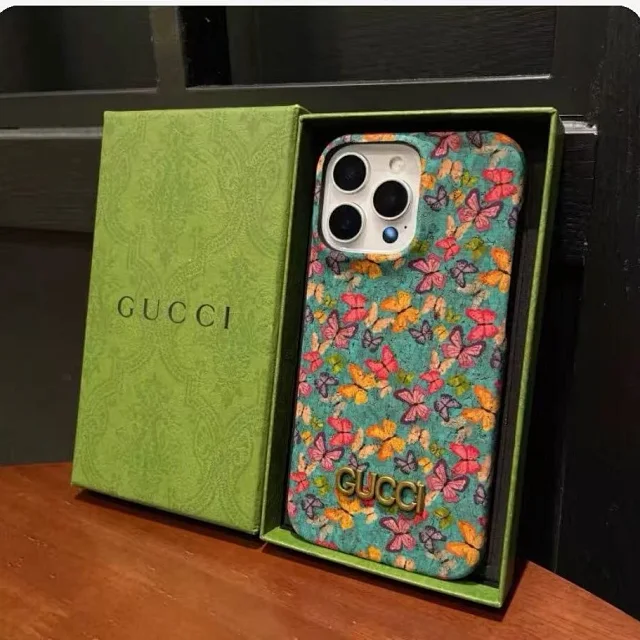 Gucci Phone Cases Floral and Butterfly Pattern Hard Case product detail image 4