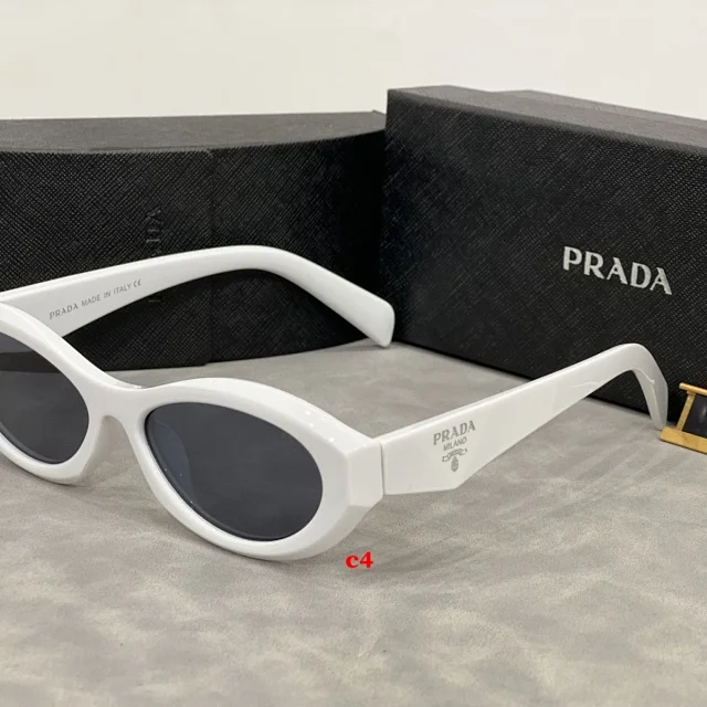 Prada Eyewear Thick-Frame Oval Sunglasses product detail image 8