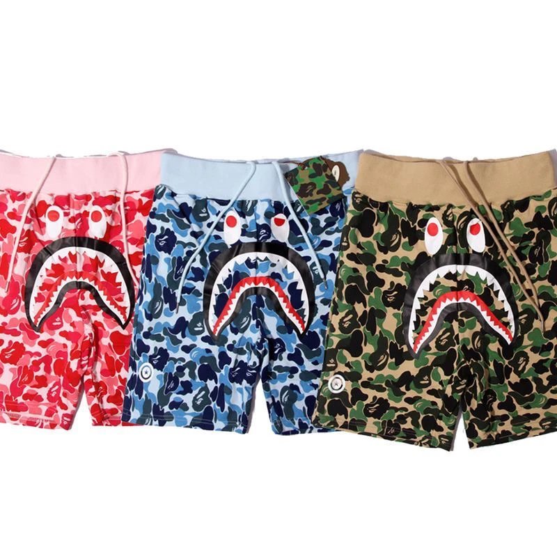 A Bathing Ape Shark Camo Blue Shorts - 5