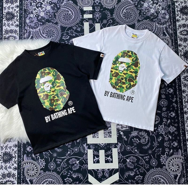 A Bathing Ape Blue Camo Bapesta Logo T-Shirt - 7