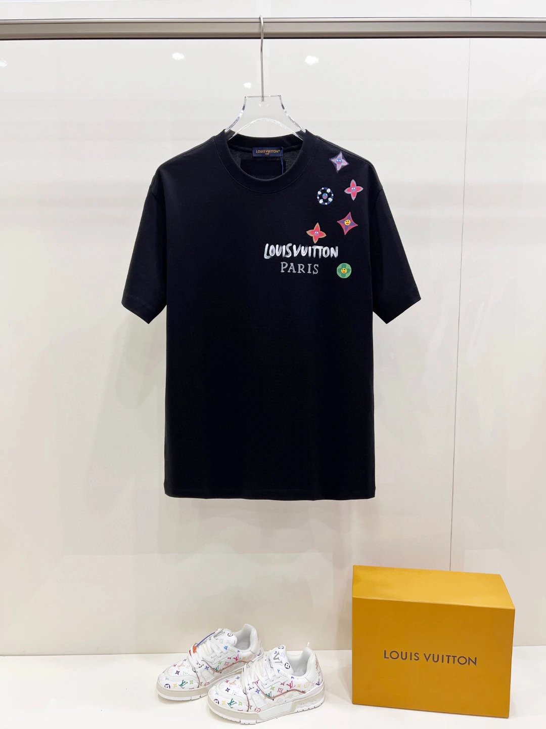 Louis Vuitton Multicolor Floral Embroidery T-Shirt White - 4