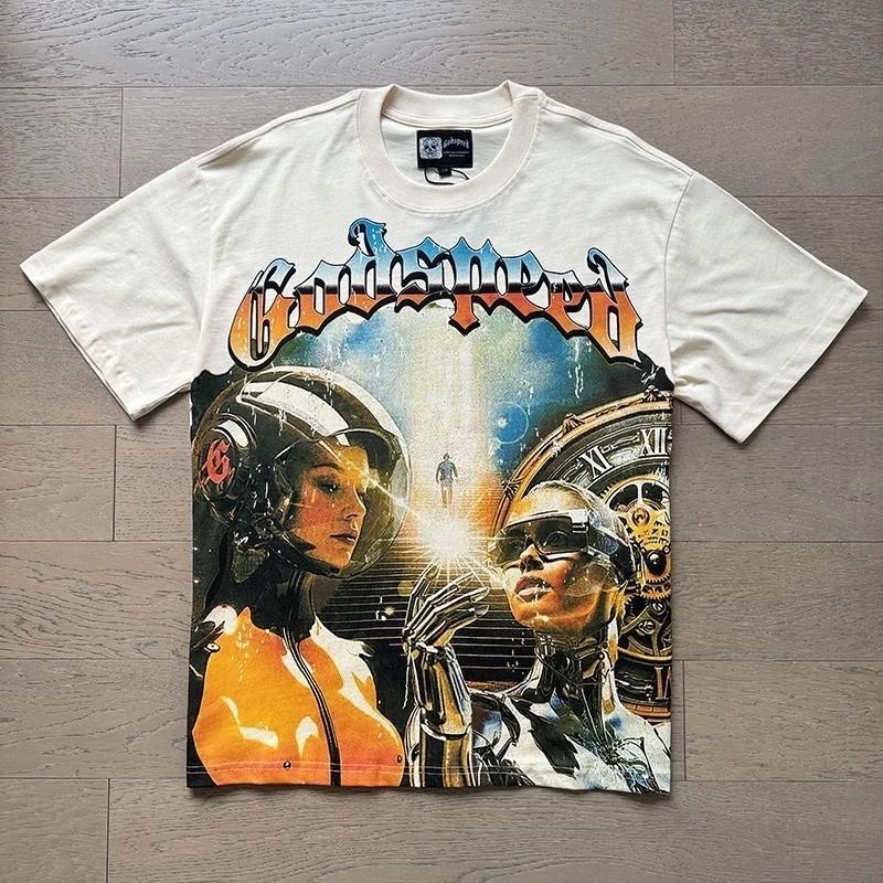 Loose Print Cotton Short Sleeve T-Shirt photo 3