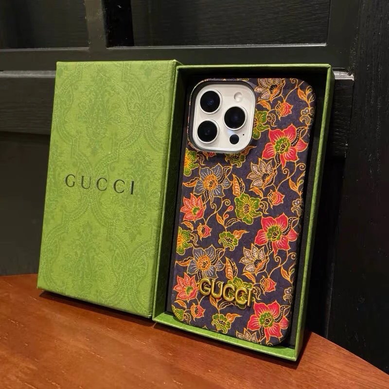 Gucci Butterfly Print Phone Case in Teal Multicolor - 3
