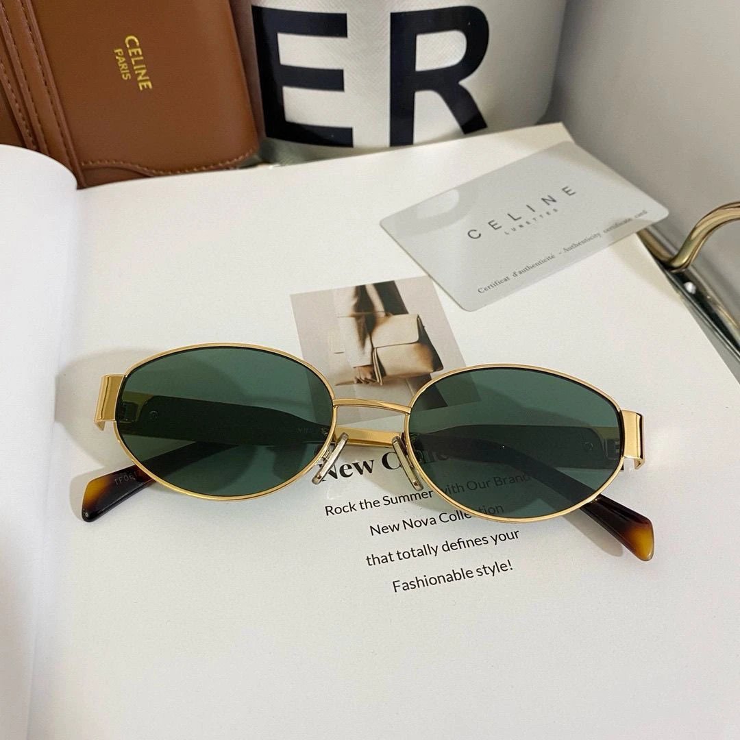 Celine Eyewear Oval Metal-Frame Sunglasses image 4