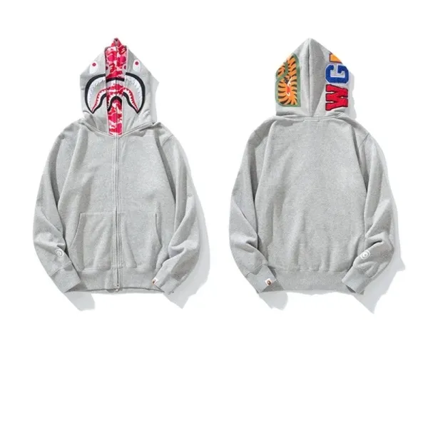 A Bathing Ape Shark Hoodie Gray Multicolor - 1