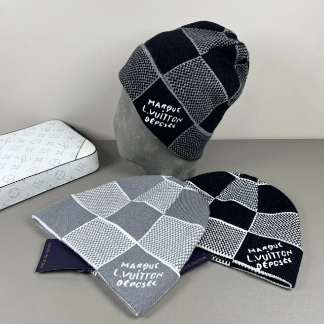 Louis Vuitton Hats Checkerboard Knit Beanie product detail image 3