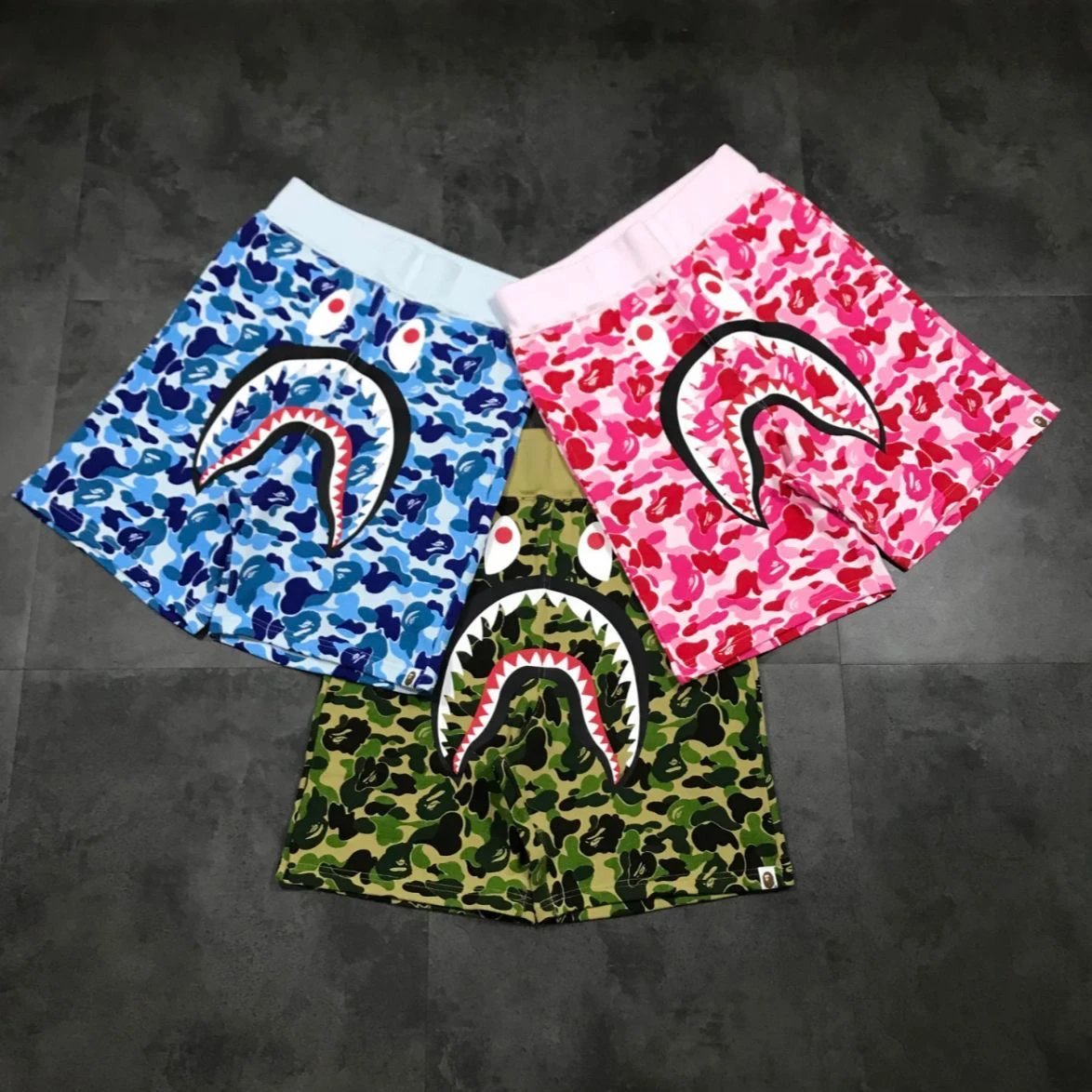 A Bathing Ape Shark Camo Blue Shorts - 7