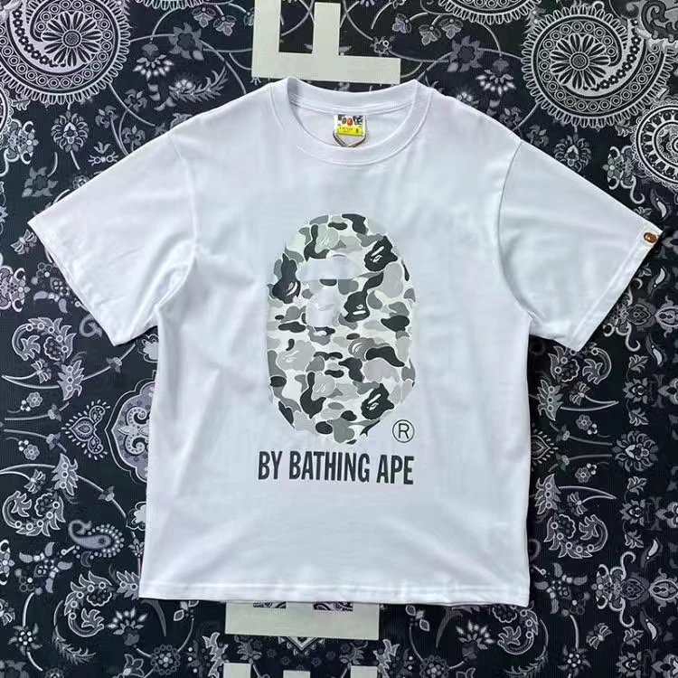 A Bathing Ape Blue Camo Bapesta Logo T-Shirt - 16