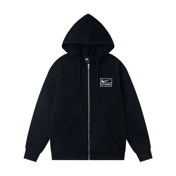 Nike x Stussy Logo Box Hoodie Black - 1