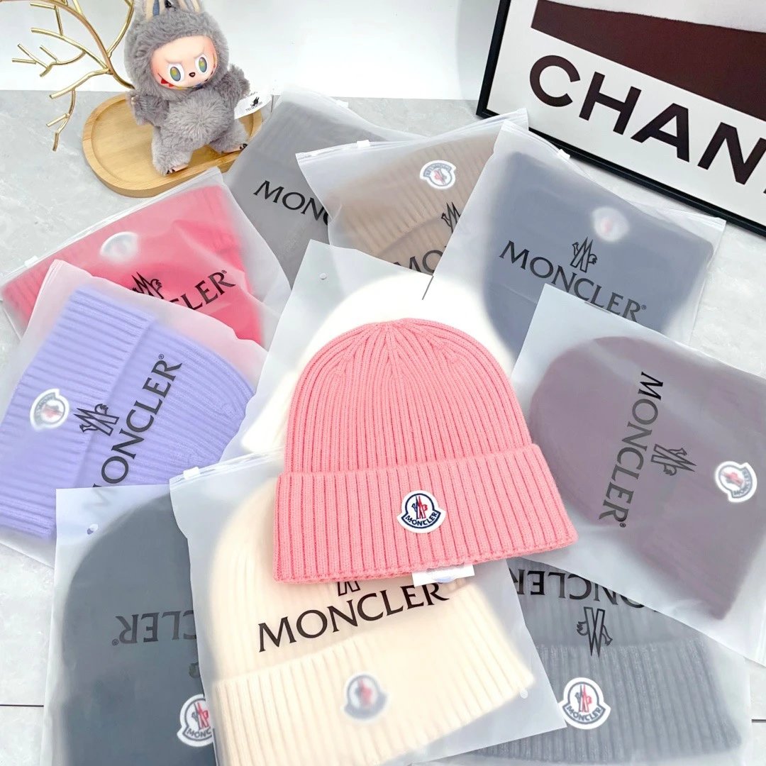 Moncler Hats Ribbed Knit Beanie with Logo Patch image 10