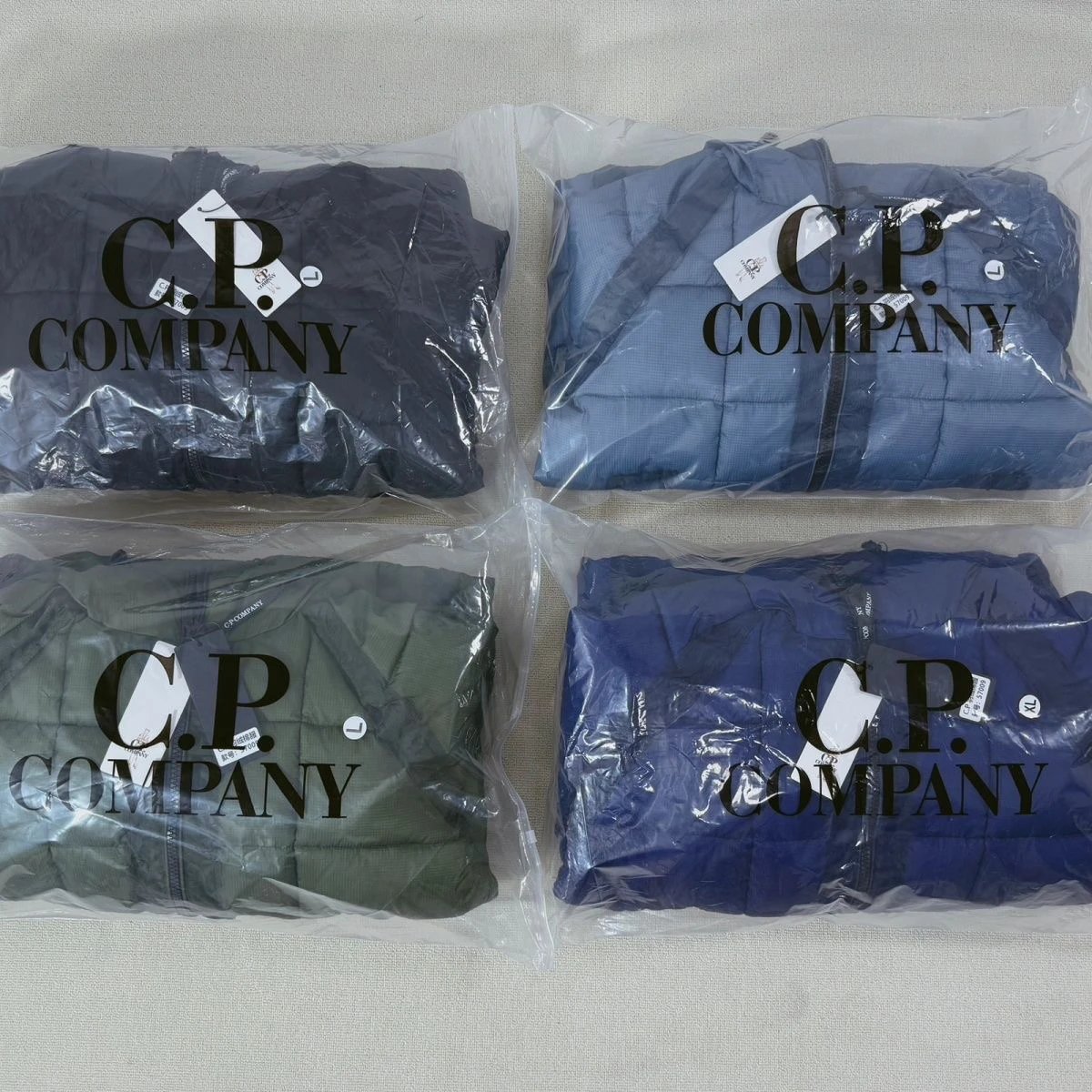 CP Company Grid Tech Down Jacket Navy Blue - 9