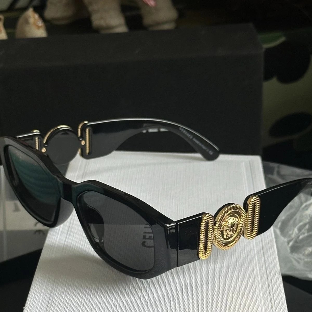 Versace Medusa Baroque Sunglasses Black Gold - 8