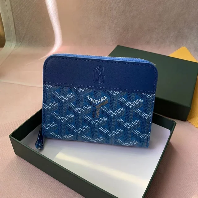 Goyard Wallets & Card Holders Zip-Around Holder with Chevron Canvas product detail image 15