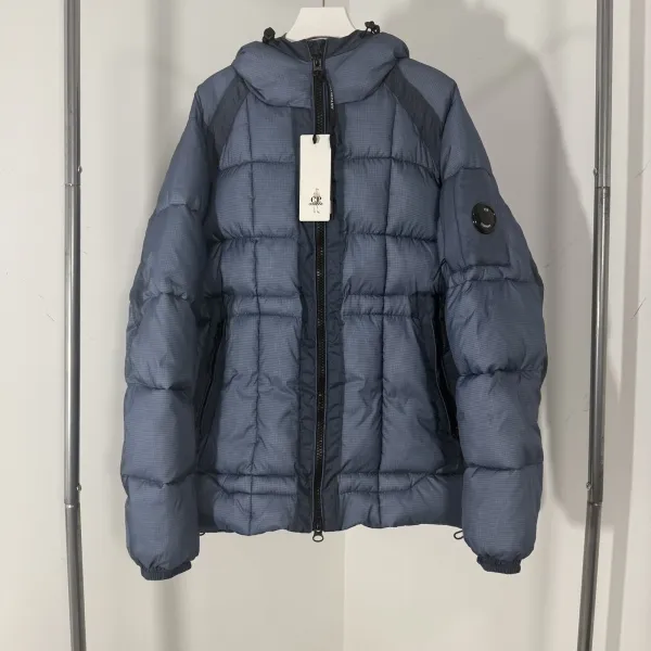 CP Company Grid Tech Down Jacket Navy Blue - 1