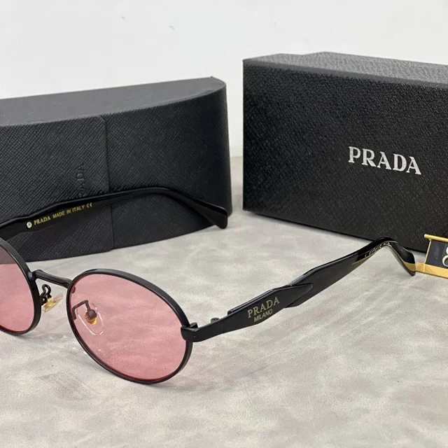 Prada Eyewear 8007 Oval Metal Frame Sunglasses product detail image 9