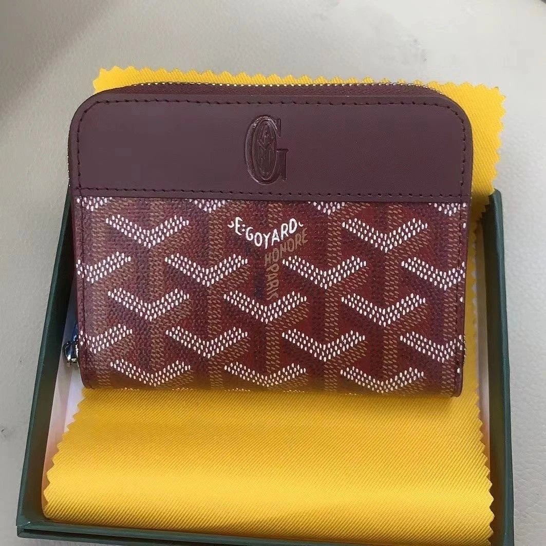 Goyard Saint Louis Mini Wallet Blue Chevron Pattern Short Wallet - 15