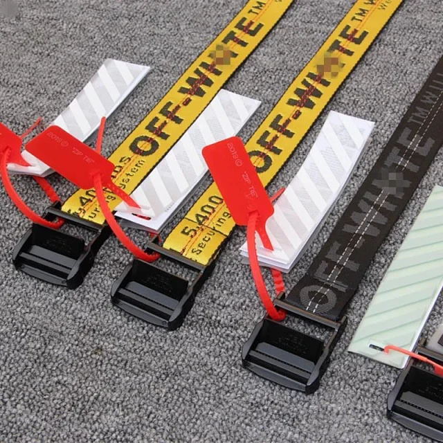 Off-White Belts Industrial logo web belt with buckle product detail image 2