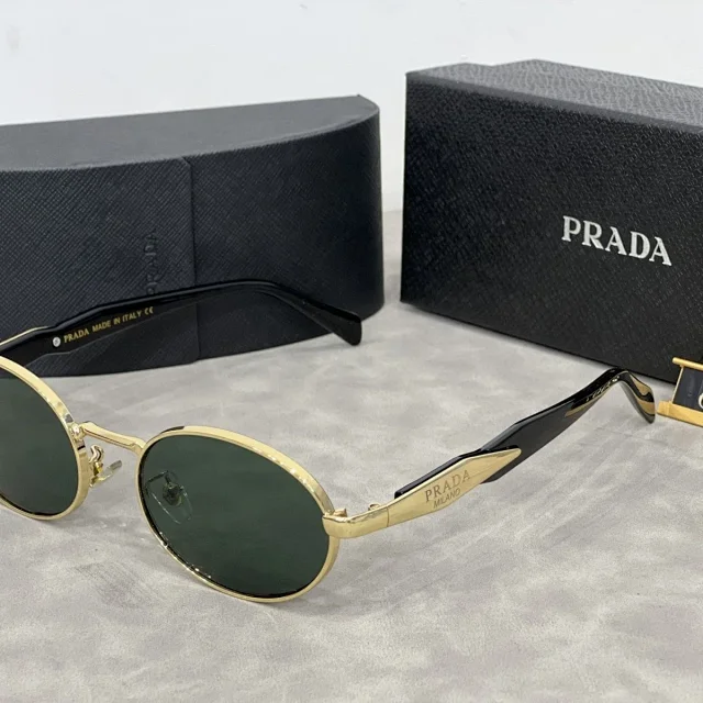Prada Eyewear 8007 Oval Metal Frame Sunglasses product detail image 7