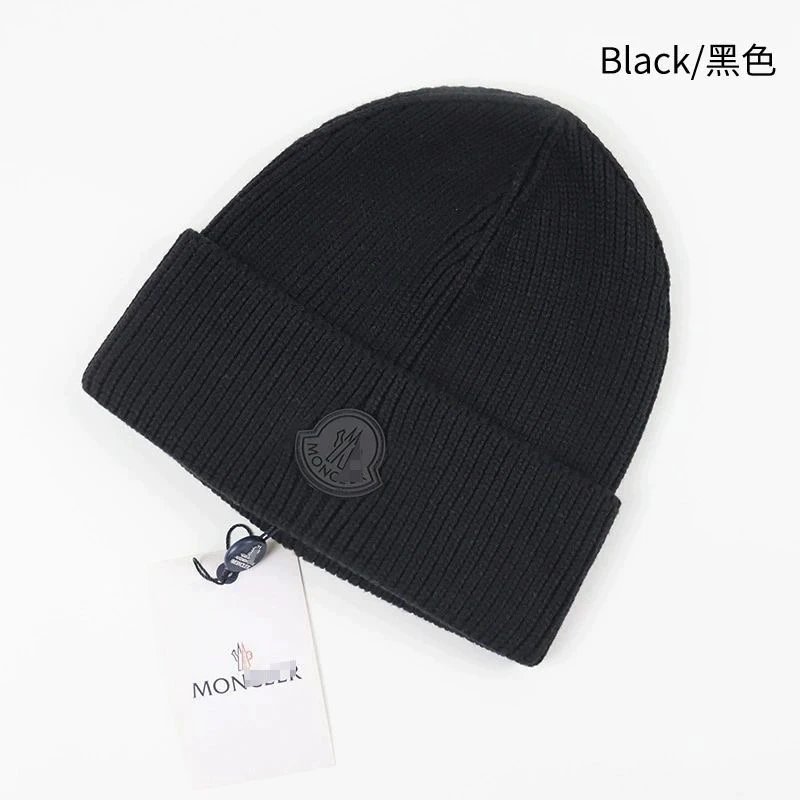 Moncler Logo Beanie Navy Blue Hat - 8