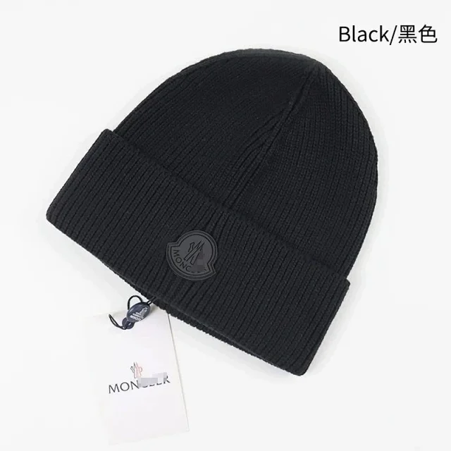 Moncler Hats Rib-Knit Logo Patch Beanie product detail image 7