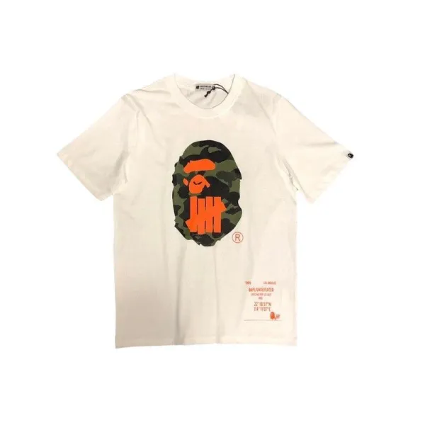 A Bathing Ape x Undefeated Camo Ape Head Orange Black T-Shirt - 5