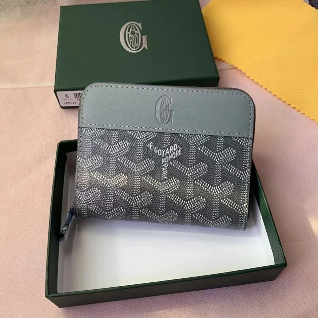Goyard Wallets & Card Holders Zip-Around Holder with Chevron Canvas product detail image 8