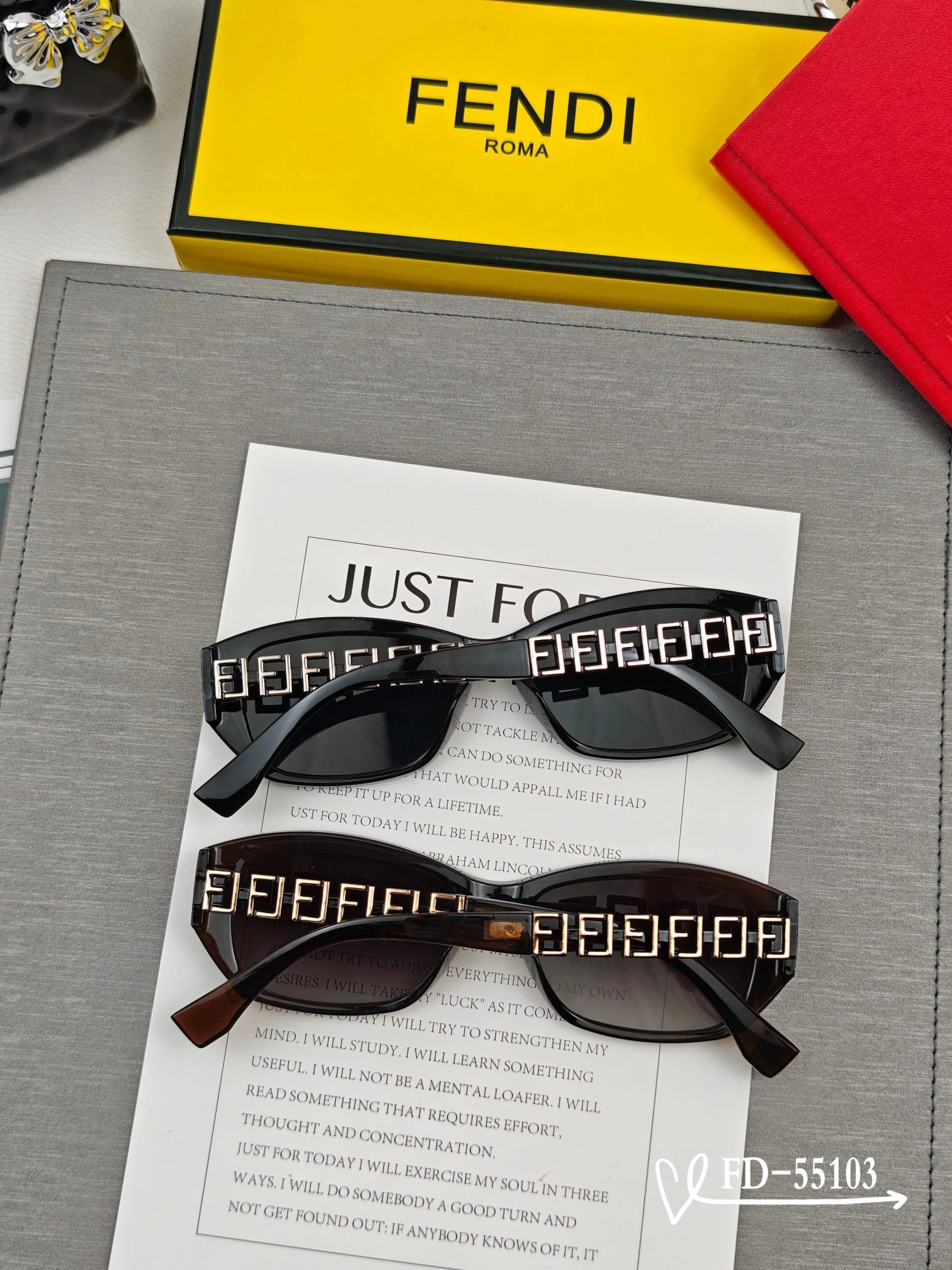 Fendi FF Logo Sunglasses Black and Brown Gradient - 2