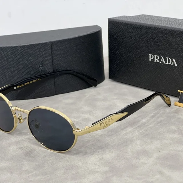 Prada Eyewear 8007 Oval Metal Frame Sunglasses product detail image 8