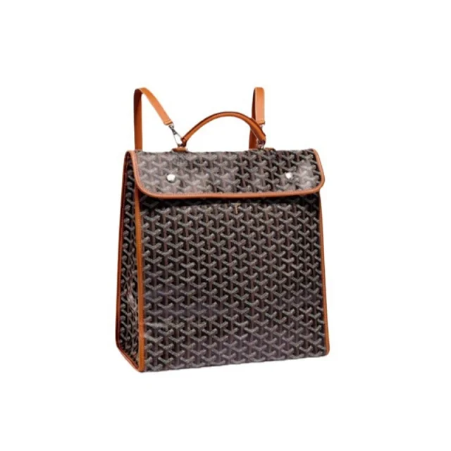 Goyard Backpacks Flap Backpack with Chevron Monogram Canvas product detail image 4