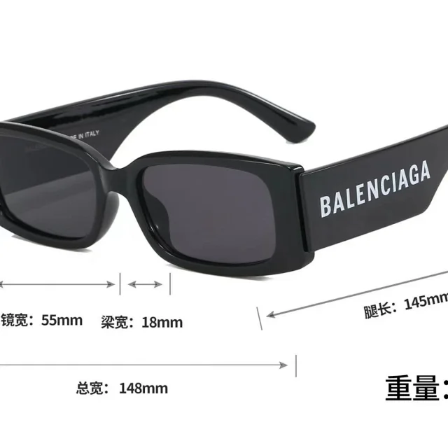 Balenciaga Eyewear Rectangular Logo Sunglasses product detail image 7