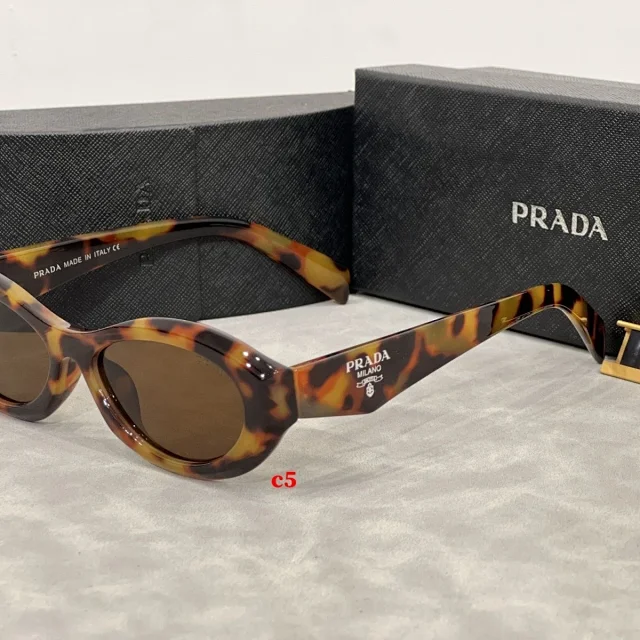 Prada Eyewear Thick-Frame Oval Sunglasses product detail image 9