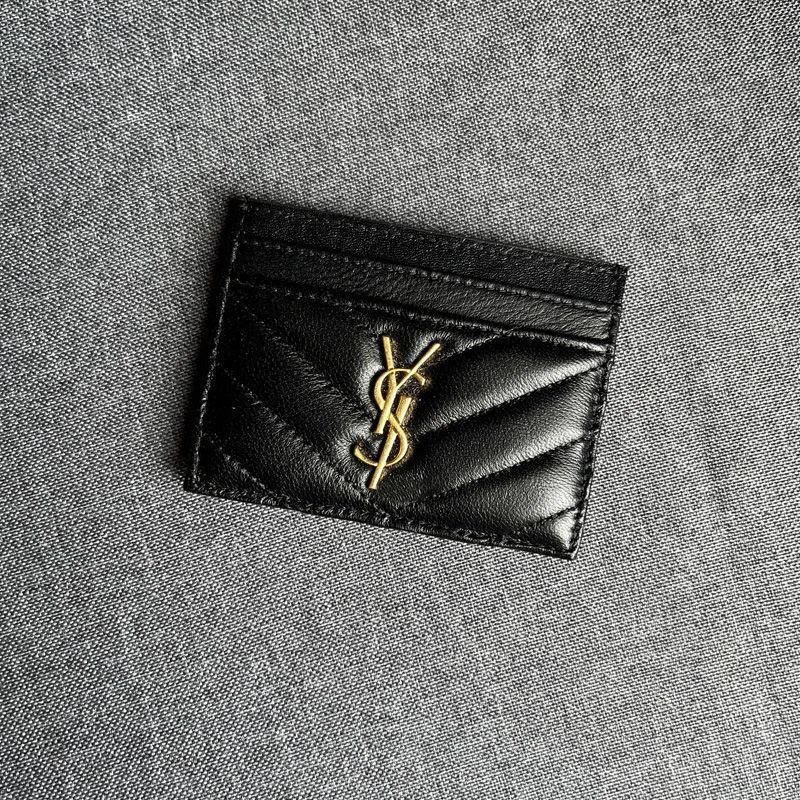 Saint Laurent Monogram Quilted Leather Card Holder Black - 12