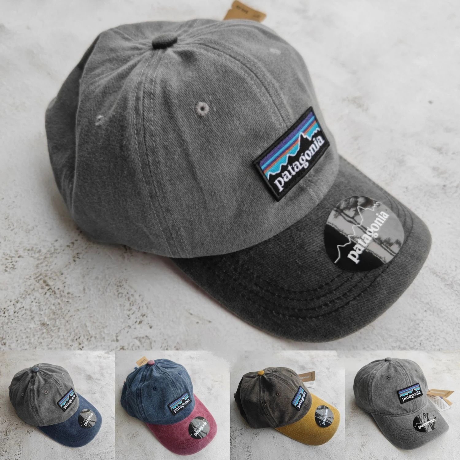 Patagonia P-6 Logo Responsibili-Tee Baseball Cap Gray/Yellow - 3