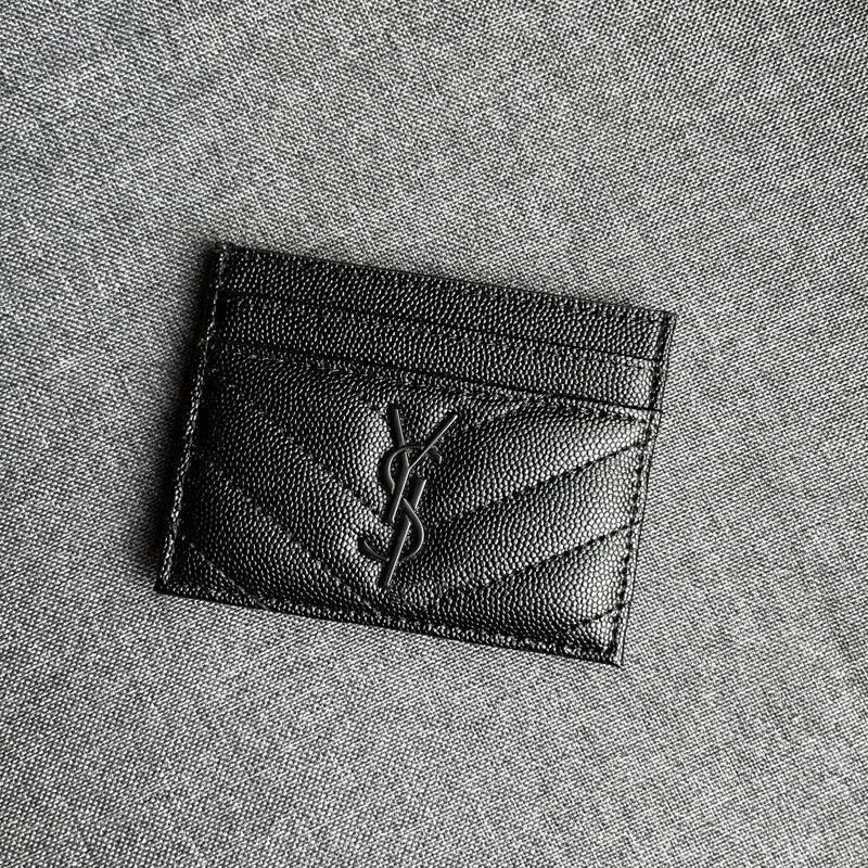 Saint Laurent Monogram Quilted Leather Card Holder Black - 10
