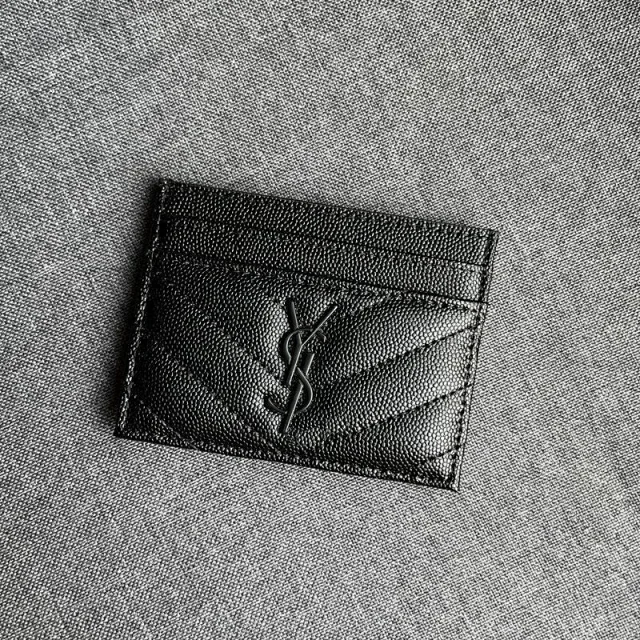 Saint Laurent Wallets & Card Holders Quilted Chevron Monogram Holder product detail image 9