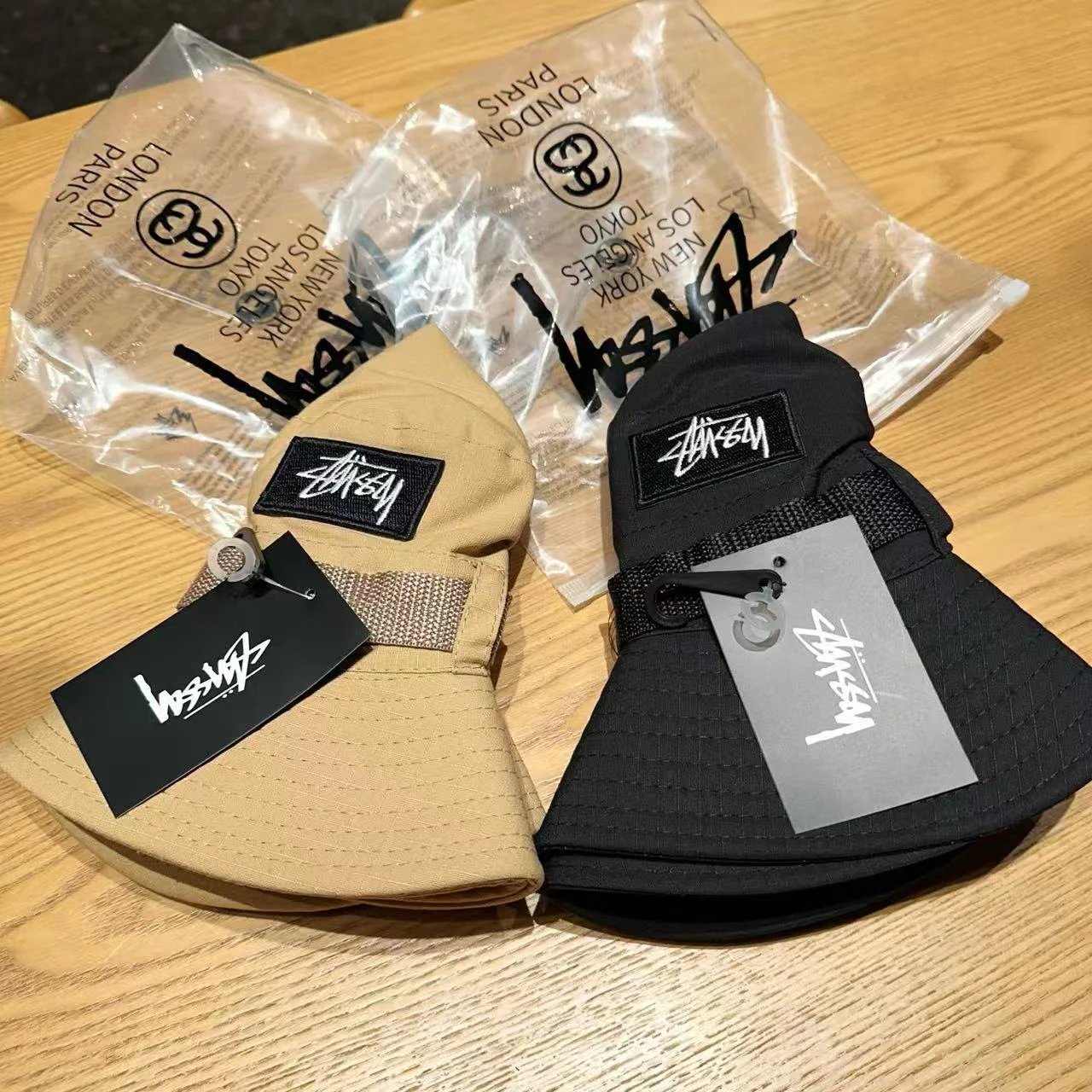 Stüssy Logo Patch Bucket Hat Beige - 4