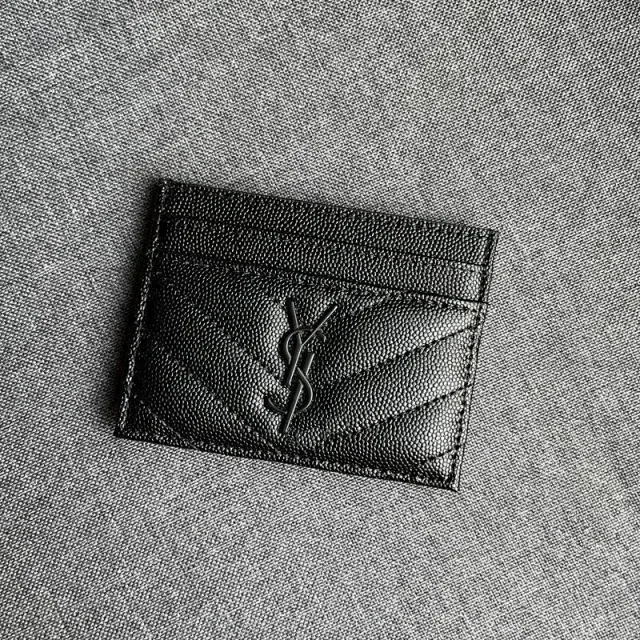 Saint Laurent Wallets & Card Holders Quilted Chevron Monogram Holder product detail image 2