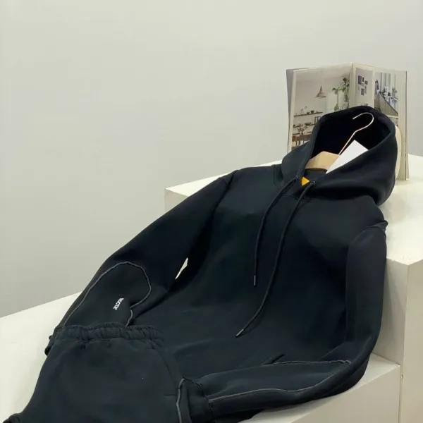 Off-White Hoodie and Sweatpants Set Black - 1
